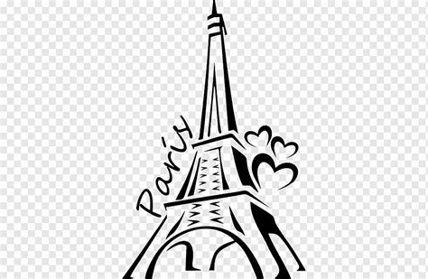 Torre eiffel dibujo pintura silueta, torre eiffel, blanco, lápiz, Francia png | PNGWing