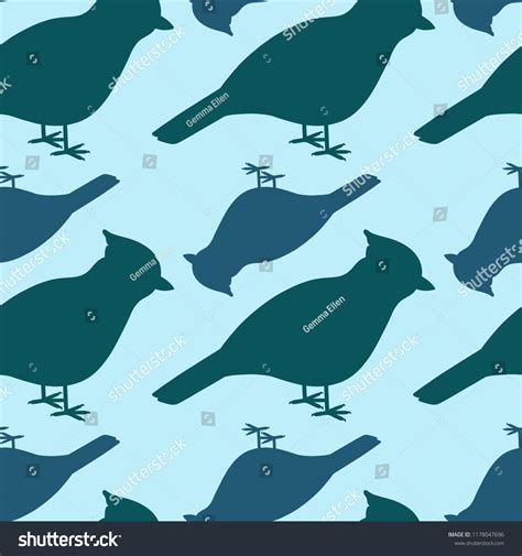 Blue Jay Bird Silhouette Pattern Illustration Stock Illustration ...