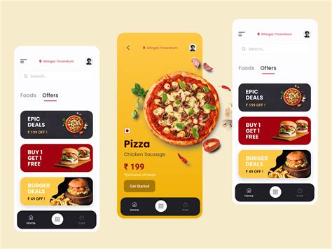 Pizza & Food Delivery Mobile App Design by Kiran Devadas on Dribbble