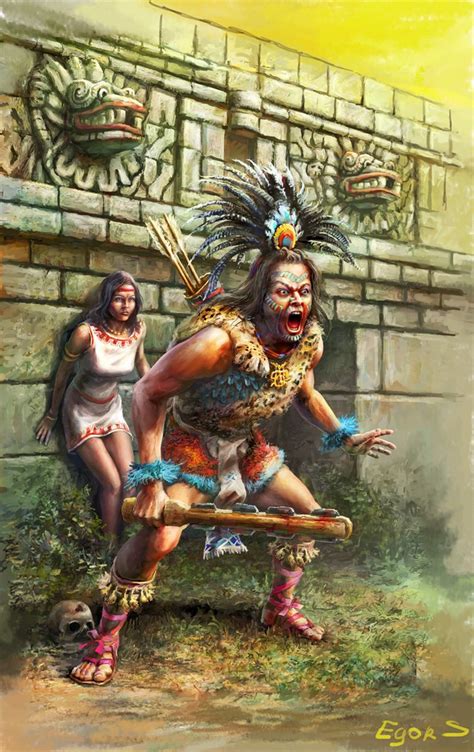 Aztec warrior- by Игорь Савченко | Aztec warrior, Aztec art, Mayan art