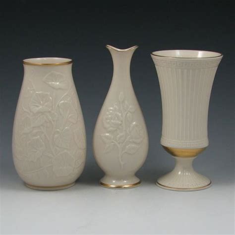 1330: Lenox Vases (Three) w/ Gold Trim - Mint : Lot 1330