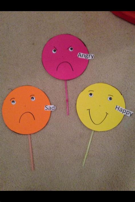 feeling and emotions hand puppets (craft activity) | Puppet crafts, Crafts, Craft activities