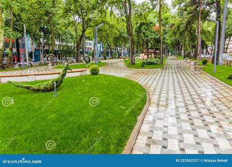 Park at Rudaki Avenue in Dushanbe, Capital of Tajikist Stock Image - Image of paved, alley ...