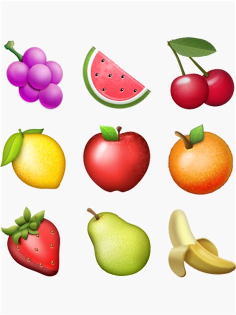 "Fruit Emoji Collection Sticker Pack" Sticker for Sale by Katie's ...