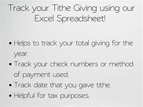 Tithe Tracker Excel Spreadsheet, Tithes and Offerings Tracking, Church Donations, Contribution ...