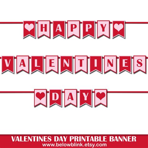 Happy Valentines Day Banner Printable Photo Prop Banner | Etsy