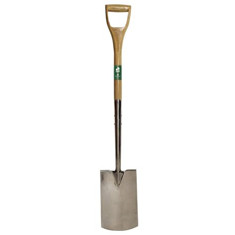 English Garden 41 in. D-Handle Stainless Steel Digging Spade R490 - The Home Depot