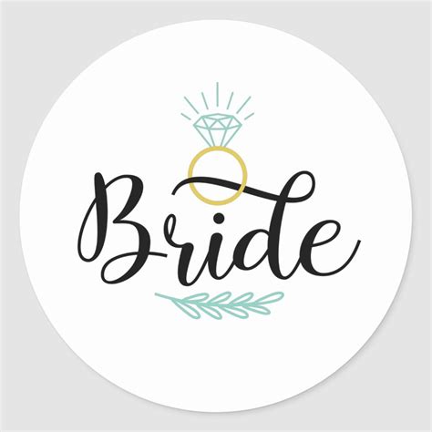 Bride Wedding Ring Classic Round Sticker | Zazzle | ウェディングフォト, ウェディング