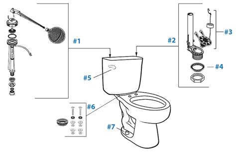 American Standard Toilet Repair Parts for Colony Series Toilets