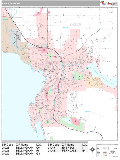 Bellingham Washington Wall Map (Premium Style) by MarketMAPS