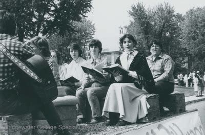 "Bridgewater College, Students singing on a float at Homecoming, 1982" by Bridgewater College