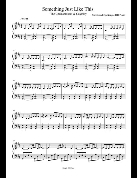 Something Just Like This sheet music for Piano download free in PDF or MIDI