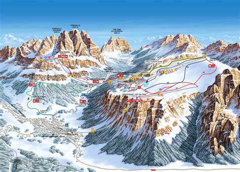 Pistenkarten Cortina d'Ampezzo - Skigebiet mit 120km Pisten in Österreich