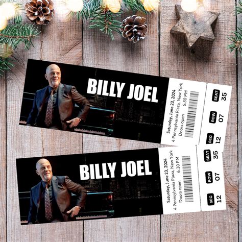 Printable Billy Joel 2024 World Tour Digital Tickets, Editable Concert ...