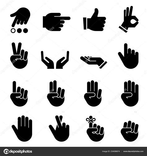 Hand Gestures Vector Icons Stock Vector Image by ©popicon #234086674