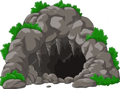 Premium Vector | Cartoon the cave with stalactites