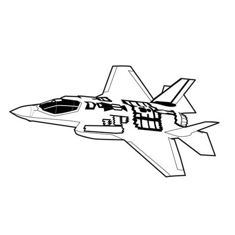 F35 stealth jet fighter black and white vector design 11231933 Vector Art at Vecteezy