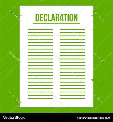 Declaration of independence icon green Royalty Free Vector