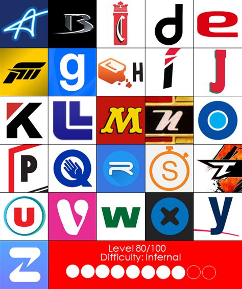 The 100 Logo Alphabet Quiz Challenge (Level 80, infernal difficulty) : r/quiz