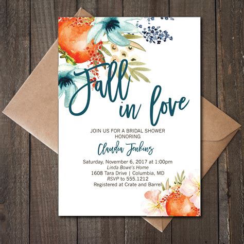 Fall Bridal Shower Invitation Templates