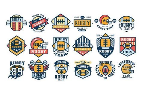 Set of Rugby club emblems | Team logo design, Rugby club, Rugby