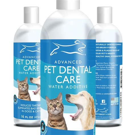 Premium Dog and Cat Breath Freshener Advanced Pet Dental Care Water Additive - No Brushing ...