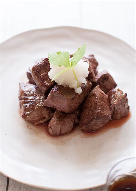 Diced Beef Steak (Saikoro Steak) with Japanese Style Sauces - RecipeTin ...