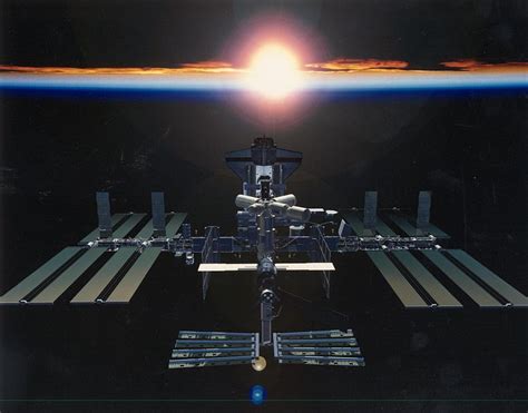 sunrise, outer space, Earth, Space Shuttle, International Space Station ...