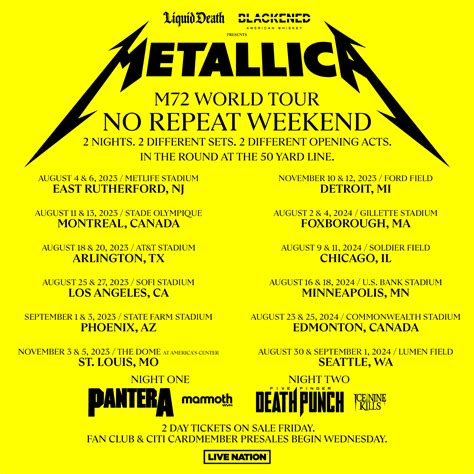 Pantera touring with Metallica 2023 – Pantera