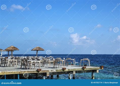 Restaurant on the Beach, Maldives Stock Photo - Image of tropical, ocean: 49705774