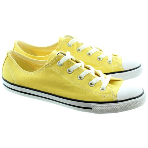 Converse Chuck Taylor Allstar Dainty Ox Shoes in Yellow in Yellow