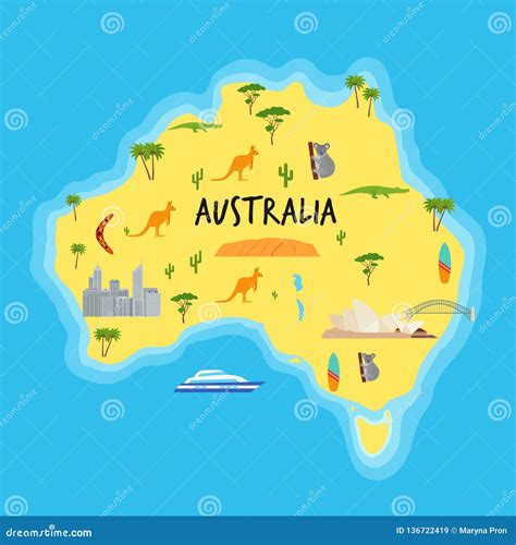 Australia Travel Landmarks. Cartoon Vector | CartoonDealer.com #78128917