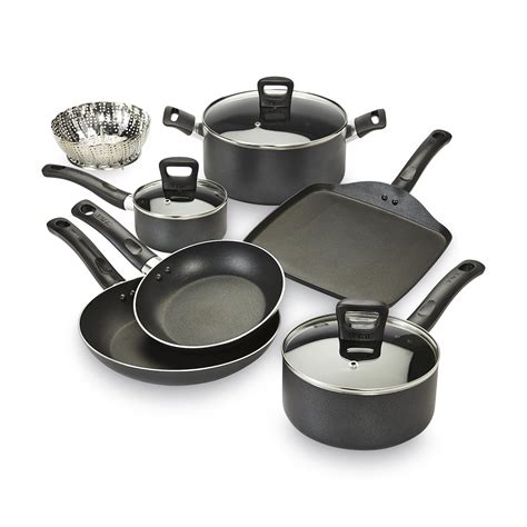 T-fal 10-Pc Banquet Non-Stick Stainless Steel Pot and Pan Set