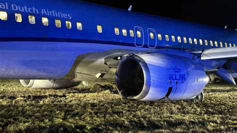 KLM Flight with Boeing 737 Skid Off the Runway at Oslo Torp Airport ...