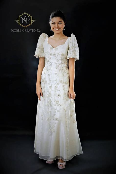 FILIPINIANA DRESS Embroidered Off-shoulder Gown Philippine | ubicaciondepersonas.cdmx.gob.mx