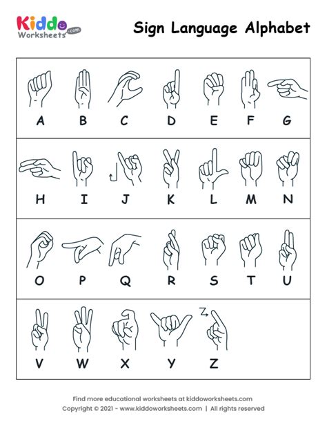 Alphabet Sign Language Coloring Pages