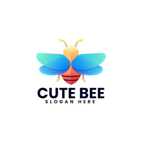 Premium Vector | Vector logo illustration cute bee gradient colorful style