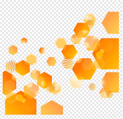 Abstract art Orange Hexagon, Orange translucent pattern background ...