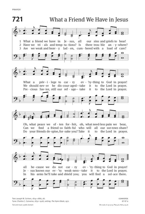 Christian Worship: Hymnal 721. What a friend we have in Jesus | Hymnary.org