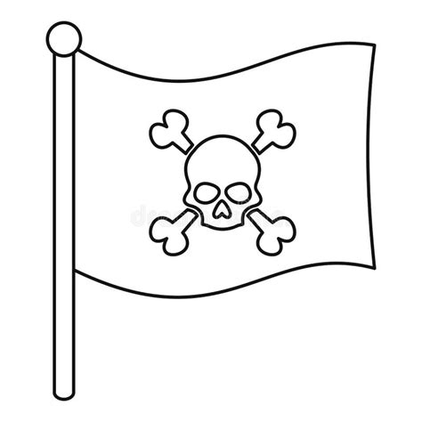 Pirate Flag Icon, Outline Style Stock Vector - Illustration of flag ...