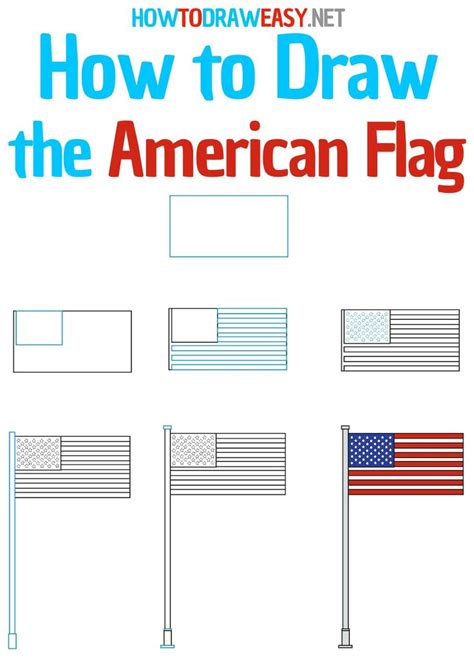 How to Draw The American Flag Step by Step | American flag pictures ...