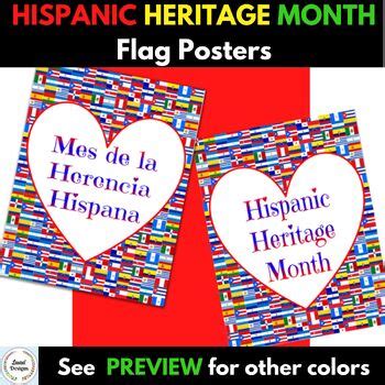 Hispanic Heritage Month Posters Classroom Decor- Spanish Posters