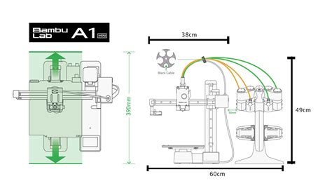 Dimensions of A1 mini with AMS lite - Bambu Lab A1 mini - Bambu Lab ...