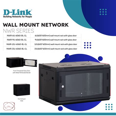 D-Link 15U 600x600 Wall Mount Rack NWR-15U-6060-BL-GL - Progressive ...