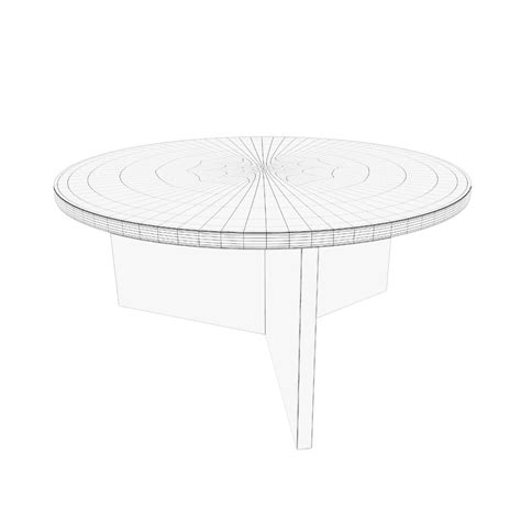 Round Wood Dining Table 3D - TurboSquid 2198194