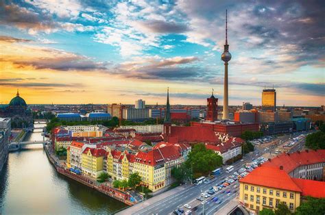 Berlin Skyline from Fischerinsel Skyscraper, Germany