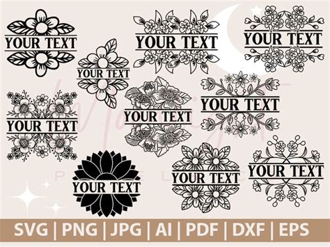 Floral Bundle SVG 10 Design Bundle Trendy Dxf/eps/png Cut - Etsy