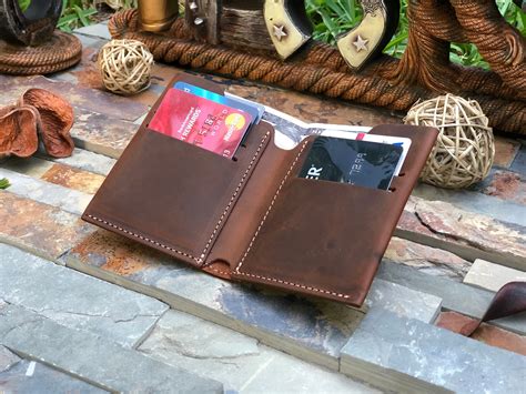 MONOGRAMMED GROOMSMEN GIFT Leather Wallet•Mens Leather Wallet Slim•Distressed Leather Wallet ...