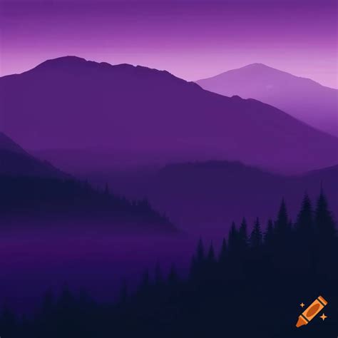Purple forest mountains under open sky