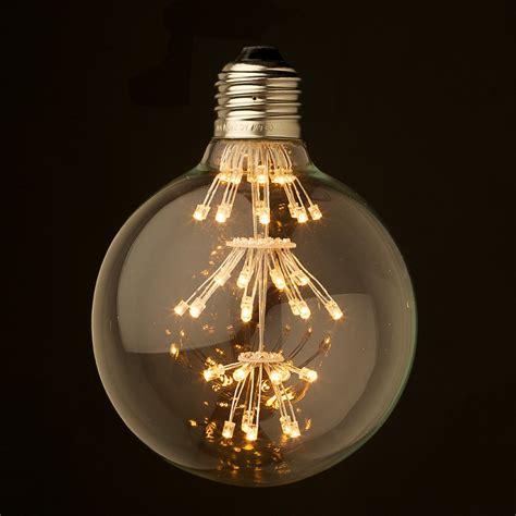 Dimmable 3 Watt Vintage LED E27 Clear 95mm Round bulb